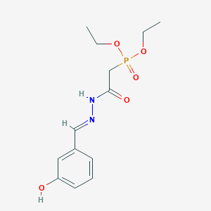 molecular formula C13H19N2O5P B3856918 diethyl {2-[2-(3-hydroxybenzylidene)hydrazino]-2-oxoethyl}phosphonate 