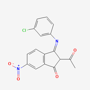 2-acetyl-3-[(3-chlorophenyl)imino]-6-nitro-1-indanone