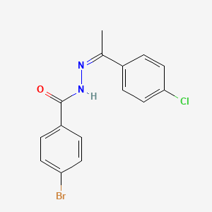 molecular formula C15H12BrClN2O B3856933 4-bromo-N'-[1-(4-chlorophenyl)ethylidene]benzohydrazide 