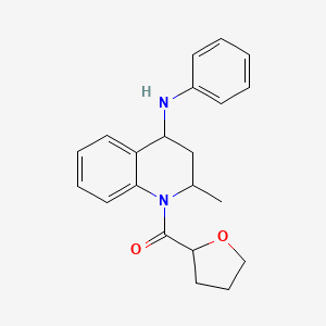 molecular formula C21H24N2O2 B3856971 2-methyl-N-phenyl-1-(tetrahydro-2-furanylcarbonyl)-1,2,3,4-tetrahydro-4-quinolinamine 