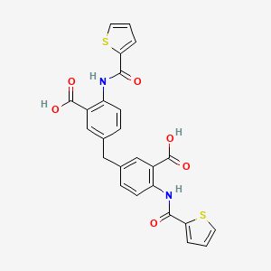 molecular formula C25H18N2O6S2 B3856997 3,3'-methylenebis{6-[(2-thienylcarbonyl)amino]benzoic acid} 