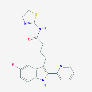 molecular formula C20H17FN4OS B385701 4-(5-fluoro-2-pyridin-2-yl-1H-indol-3-yl)-N-(1,3-thiazol-2-yl)butanamide CAS No. 791786-63-5