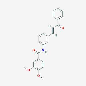 molecular formula C24H21NO4 B3857010 3,4-dimethoxy-N-[3-(3-oxo-3-phenyl-1-propen-1-yl)phenyl]benzamide 