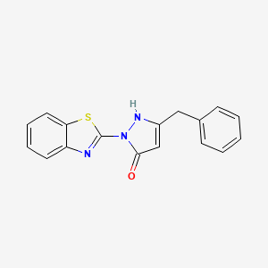 molecular formula C17H13N3OS B3857013 1-(1,3-benzothiazol-2-yl)-3-benzyl-1H-pyrazol-5-ol 