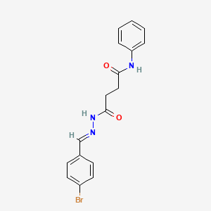 molecular formula C17H16BrN3O2 B3857020 4-[2-(4-bromobenzylidene)hydrazino]-4-oxo-N-phenylbutanamide 