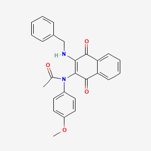 molecular formula C26H22N2O4 B3857046 N-[3-(benzylamino)-1,4-dioxo-1,4-dihydro-2-naphthalenyl]-N-(4-methoxyphenyl)acetamide 