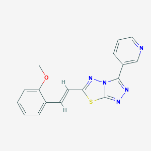 molecular formula C17H13N5OS B385705 (E)-6-(2-methoxystyryl)-3-(pyridin-3-yl)-[1,2,4]triazolo[3,4-b][1,3,4]thiadiazole CAS No. 874466-36-1