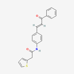 molecular formula C21H17NO2S B3857054 N-[4-(3-oxo-3-phenyl-1-propen-1-yl)phenyl]-2-(2-thienyl)acetamide 