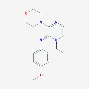 molecular formula C17H22N4O2 B385707 N-(1-ethyl-3-(4-morpholinyl)-2(1H)-pyrazinylidene)-N-(4-methoxyphenyl)amine 