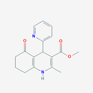 molecular formula C17H18N2O3 B3857075 methyl 2-methyl-5-oxo-4-(2-pyridinyl)-1,4,5,6,7,8-hexahydro-3-quinolinecarboxylate 