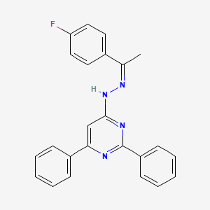 molecular formula C24H19FN4 B3857081 1-(4-fluorophenyl)ethanone (2,6-diphenyl-4-pyrimidinyl)hydrazone 