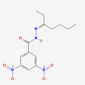 molecular formula C14H18N4O5 B3857102 N'-(1-ethylpentylidene)-3,5-dinitrobenzohydrazide 