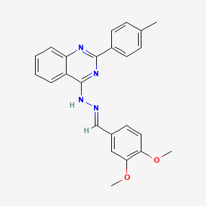 molecular formula C24H22N4O2 B3857106 3,4-dimethoxybenzaldehyde [2-(4-methylphenyl)-4-quinazolinyl]hydrazone 