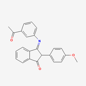 molecular formula C24H19NO3 B3857108 3-[(3-acetylphenyl)imino]-2-(4-methoxyphenyl)-1-indanone 