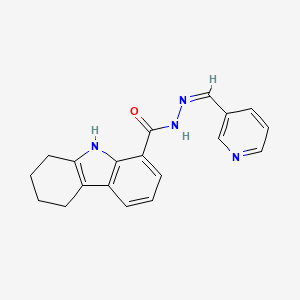 molecular formula C19H18N4O B3857115 N'-(3-pyridinylmethylene)-2,3,4,9-tetrahydro-1H-carbazole-8-carbohydrazide 