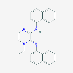 molecular formula C26H22N4 B385712 N-(1-ethyl-3-(1-naphthylimino)-3,4-dihydro-2(1H)-pyrazinylidene)-N-(1-naphthyl)amine 