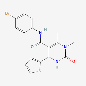 molecular formula C17H16BrN3O2S B3857136 N-(4-bromophenyl)-1,6-dimethyl-2-oxo-4-(2-thienyl)-1,2,3,4-tetrahydro-5-pyrimidinecarboxamide 