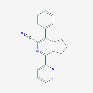 molecular formula C20H15N3 B385714 1-(2-Pyridinyl)-4-phenyl-6,7-dihydro-5H-cyclopenta[c]pyridine-3-carbonitrile 