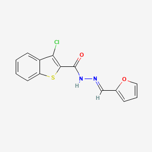 molecular formula C14H9ClN2O2S B3857161 3-chloro-N'-(2-furylmethylene)-1-benzothiophene-2-carbohydrazide 
