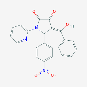 molecular formula C22H15N3O5 B385717 4-benzoyl-3-hydroxy-5-{4-nitrophenyl}-1-(2-pyridinyl)-1,5-dihydro-2H-pyrrol-2-one 