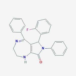 molecular formula C25H20FN3O B385721 6-(2-fluorophenyl)-5,7-diphenyl-2,3,6,7-tetrahydropyrrolo[3,4-e][1,4]diazepin-8(1H)-one 