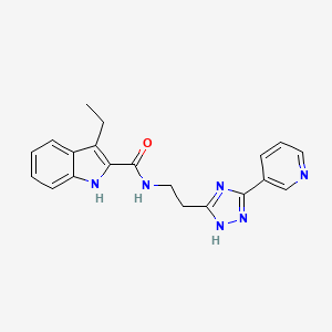 3-ethyl-N-[2-(3-pyridin-3-yl-1H-1,2,4-triazol-5-yl)ethyl]-1H-indole-2-carboxamide