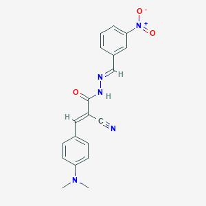 molecular formula C19H17N5O3 B385722 2-cyano-3-[4-(dimethylamino)phenyl]-N'-{3-nitrobenzylidene}acrylohydrazide 
