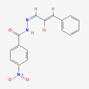 molecular formula C16H12BrN3O3 B3857237 N'-(2-bromo-3-phenyl-2-propen-1-ylidene)-4-nitrobenzohydrazide 