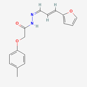 molecular formula C16H16N2O3 B3857239 N'-[3-(2-furyl)-2-propen-1-ylidene]-2-(4-methylphenoxy)acetohydrazide 