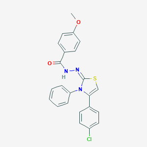 N'-(4-(4-chlorophenyl)-3-phenyl-1,3-thiazol-2(3H)-ylidene)-4-methoxybenzohydrazide