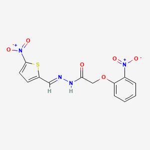 molecular formula C13H10N4O6S B3857271 2-(2-nitrophenoxy)-N'-[(5-nitro-2-thienyl)methylene]acetohydrazide 