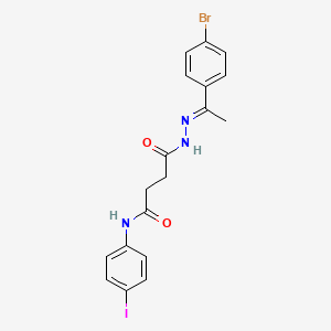 molecular formula C18H17BrIN3O2 B3857304 4-{2-[1-(4-bromophenyl)ethylidene]hydrazino}-N-(4-iodophenyl)-4-oxobutanamide 