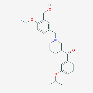 molecular formula C25H33NO4 B3857314 {1-[4-ethoxy-3-(hydroxymethyl)benzyl]-3-piperidinyl}(3-isopropoxyphenyl)methanone 
