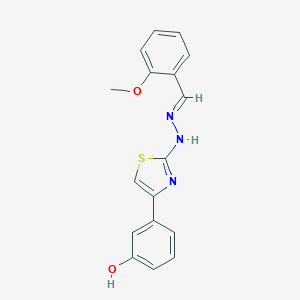 molecular formula C17H15N3O2S B385732 2-Methoxybenzaldehyde [4-(3-hydroxyphenyl)-1,3-thiazol-2-yl]hydrazone 