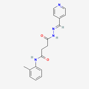 molecular formula C17H18N4O2 B3857323 N-(2-methylphenyl)-4-oxo-4-[2-(4-pyridinylmethylene)hydrazino]butanamide 