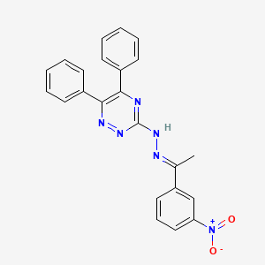 molecular formula C23H18N6O2 B3857336 1-(3-nitrophenyl)ethanone (5,6-diphenyl-1,2,4-triazin-3-yl)hydrazone 
