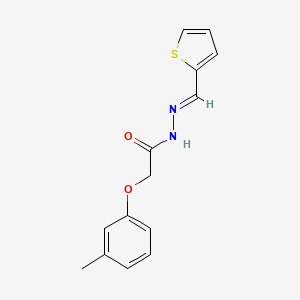 molecular formula C14H14N2O2S B3857341 2-(3-methylphenoxy)-N'-(2-thienylmethylene)acetohydrazide 