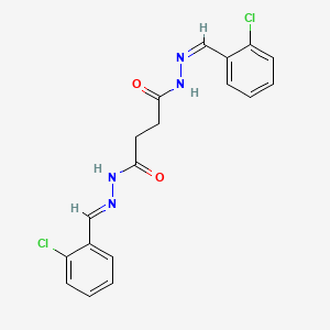 molecular formula C18H16Cl2N4O2 B3857344 N'~1~,N'~4~-bis(2-chlorobenzylidene)succinohydrazide 