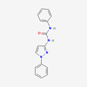 molecular formula C16H14N4O B3857350 N-phenyl-N'-(1-phenyl-1H-pyrazol-3-yl)urea 