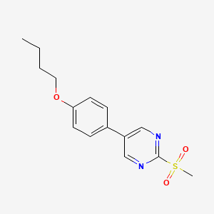 molecular formula C15H18N2O3S B3857352 5-(4-butoxyphenyl)-2-(methylsulfonyl)pyrimidine 