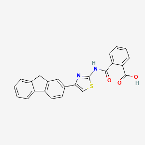 molecular formula C24H16N2O3S B3857378 2-({[4-(9H-fluoren-2-yl)-1,3-thiazol-2-yl]amino}carbonyl)benzoic acid 