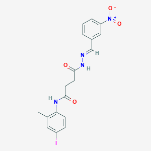 molecular formula C18H17IN4O4 B3857384 N-(4-iodo-2-methylphenyl)-4-[2-(3-nitrobenzylidene)hydrazino]-4-oxobutanamide 