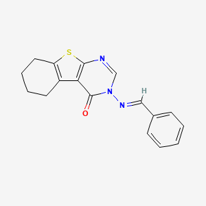 molecular formula C17H15N3OS B3857396 3-(benzylideneamino)-5,6,7,8-tetrahydro[1]benzothieno[2,3-d]pyrimidin-4(3H)-one 