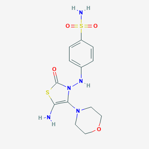 molecular formula C13H17N5O4S2 B385740 4-[(5-amino-4-(4-morpholinyl)-2-oxo-1,3-thiazol-3(2H)-yl)amino]benzenesulfonamide 