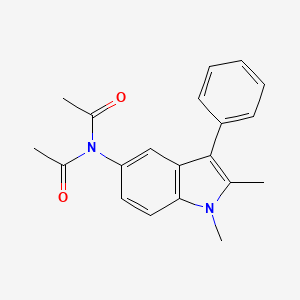 N-acetyl-N-(1,2-dimethyl-3-phenyl-1H-indol-5-yl)acetamide