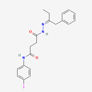 molecular formula C20H22IN3O2 B3857429 4-[2-(1-benzylpropylidene)hydrazino]-N-(4-iodophenyl)-4-oxobutanamide 