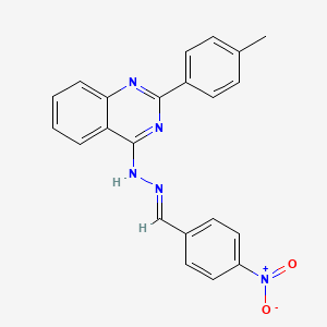 molecular formula C22H17N5O2 B3857432 4-nitrobenzaldehyde [2-(4-methylphenyl)-4-quinazolinyl]hydrazone 