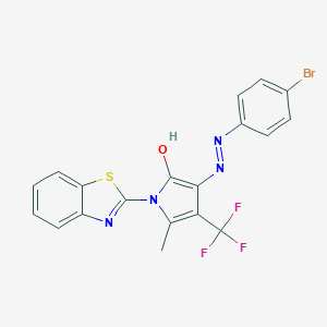 1-(1,3-benzothiazol-2-yl)-5-methyl-4-(trifluoromethyl)-1H-pyrrole-2,3-dione 3-[(4-bromophenyl)hydrazone]