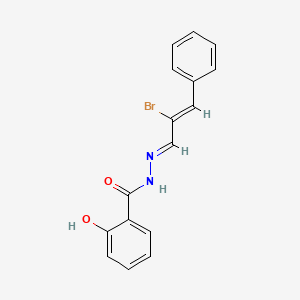 molecular formula C16H13BrN2O2 B3857451 N'-(2-bromo-3-phenyl-2-propen-1-ylidene)-2-hydroxybenzohydrazide 