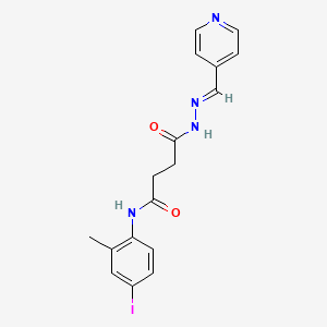 molecular formula C17H17IN4O2 B3857459 N-(4-iodo-2-methylphenyl)-4-oxo-4-[2-(4-pyridinylmethylene)hydrazino]butanamide 